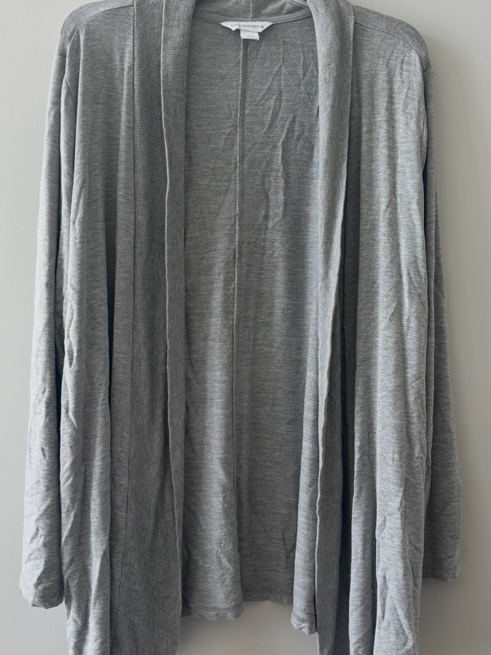 Open-Front Gray Women's Cardigan- Lightweight Drapey Silhouette